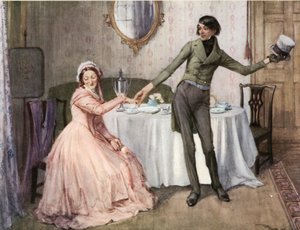Pan Jingle i ciotka Spintster (kolorowa litografia)