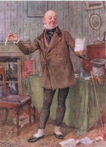 Pan Micawber (David Copperfield) (kolorowa litografia)