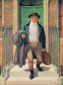 Pan Pickwick opuszczający Doughty Street 48 autorstwa Frank Reynolds