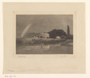 Bele siana na wozach nad brzegiem Tamizy Sianokosy nad Tamizą w pobliżu Wargrave autorstwa Frank Short (signed by artist)
