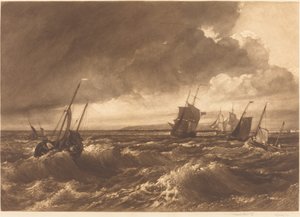 Usta Tamizy Isle of Sheppey w oddali, 1891. autorstwa Frank Short