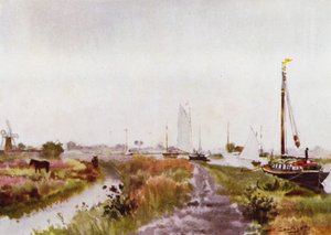 Norfolk Broads: Poniżej Potter Heigham (kolor lito) autorstwa Frank Southgate