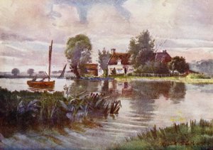 Norfolk Broads: Horning Ferry (kolor lito) autorstwa Frank Southgate