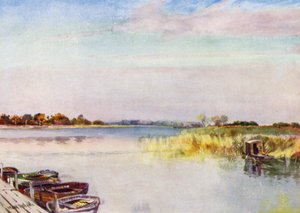 Norfolk Broads: Ormesby Broad, jesień (kolor lito) autorstwa Frank Southgate