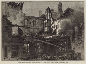 Ruiny Scottish Corporation Hall, Crane-Court, Fleet-Street, po pożarze