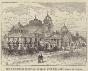 Szpital Devonshire w Buxton z dodatkowym budynkiem autorstwa Frank Watkins