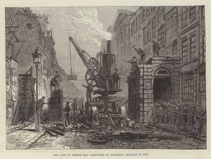 The Last of Temple Bar, naszkicowany w sobotę 12 stycznia 1878 r. autorstwa Frank Watkins