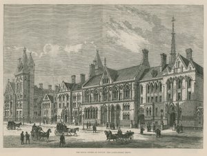 The Royal Courts of Justice: Front Carey Street (grawerowanie) autorstwa Frank Watkins
