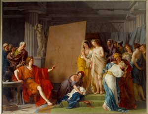 Malarz Zeuxis (lub Zeuxippos, grecki malarz, 464-398 pne) wybierający na modelkę najpiękniejsze dziewczyny z Crotone Painting Francois Andre Vincent (1746-1816) Sun. 3,2x4,1 m²