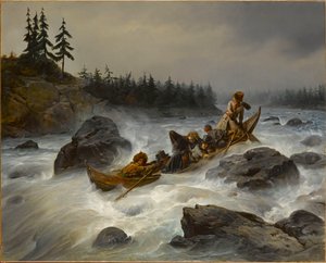 Książę Orleanu nad rzeką Muonio w Laponii, sierpień 1795, 1840. autorstwa François August Biard