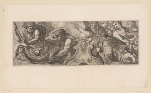 Mitologiczna scena z czcicielami bogów wokół ołtarza w wodzie Mitologiczne postacie nad wodą (tytuł serii) autorstwa François Bignon