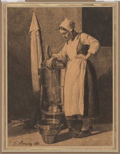 Sługa czerpiący wodę z fontanny autorstwa François Bonvin