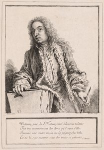 Antoine Watteau, ok. 1930 r. 1727. autorstwa François Boucher