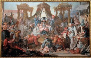 Audiencja cesarza Chin Poddani padają na twarz przed cesarzem. Obraz Francois Boucher autorstwa François Boucher