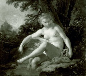 Kąpiąca się nimfa autorstwa François Boucher
