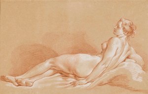 Boucher - Młoda kobieta w pozycji leżącej autorstwa François Boucher