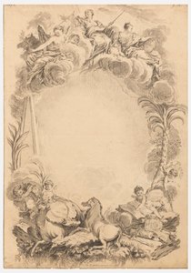 Projekt rozety na cześć Williama Earla Cowpera (ok. 1665-1723) autorstwa François Boucher