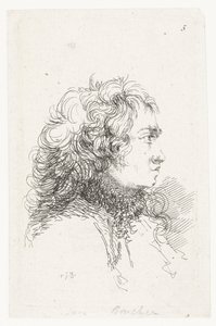 Głowa młodego człowieka Zestaw małych utworów rodzajowych i nagłówków autorstwa François Boucher