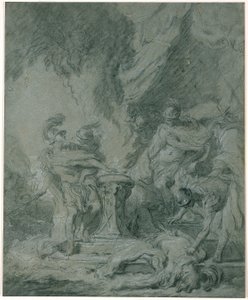 Mucius Scaevola wkłada rękę do ognia autorstwa François Boucher