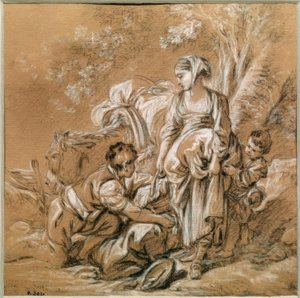 Chłopka i jej dzieci autorstwa François Boucher