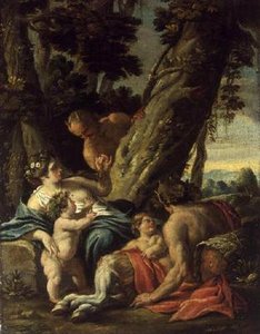 Satyr i nimfa, XVIII wiek autorstwa François Boucher