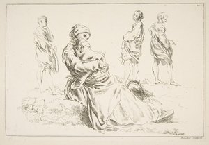 Arkusz szkiców, 1753. autorstwa François Boucher