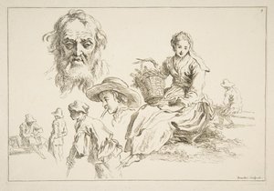 Arkusz szkiców, ca. 1735. autorstwa François Boucher