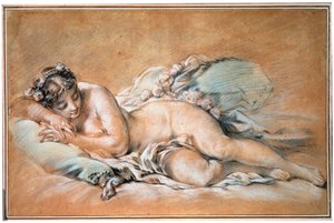 Śpiąca młoda kobieta, 1758. autorstwa François Boucher