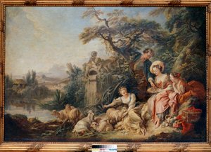 Gniazdo lub prezenty obrazu pasterza autorstwa Francois Bouchera (1703-1770) autorstwa François Boucher