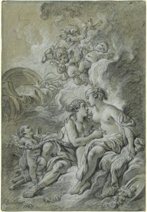 Wenus wsparta na swoim drogim Adonisie... autorstwa François Boucher