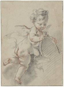 Pływające putto z lustrem toaletowym autorstwa François Boucher