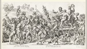 Triumf Bachusa, prawa połowa autorstwa François Chauveau (attributed to)