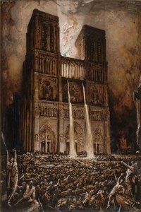 Atak na Notre-Dame. Dzwonnik z Notre-Dame autorstwa Victora Hugo, ok. 1877 r. autorstwa François Chifflart