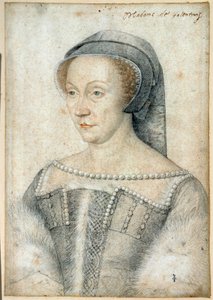 Portret Diany de Poitiers, księżnej Valentinois (1499-1566). Rysunek z czarnym kamieniem i krwią Francois Clouet (1515-1572) autorstwa François Clouet