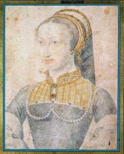 Portret Joanny Albret, królowej Nawarry (1528 - 1572), matki Henryka IV. Rysunek z czarnym kamieniem i krwią Francois Clouet (1515-1572) autorstwa François Clouet