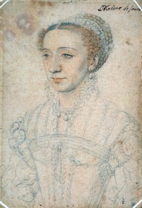 Portret Małgorzaty de France, córki Franciszka I, księżnej Sabaudii (1523-1574). Rysunek z czarnym kamieniem i krwią Francois Clouet (1515-1572) autorstwa François Clouet