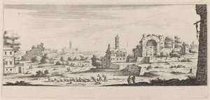 Widok na Świątynię Słońca w Rzymie autorstwa François Collignon after Israël Silvestre