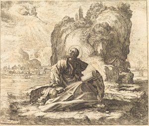 Święty Jan na wyspie Patmos autorstwa François Collignon after Jacques Callot