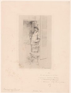 Portret Félix Hilaire Buhot autorstwa François Courboin (signed by artist)