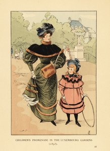 Deptak dziecięcy w Ogrodzie Luksemburskim w 1893 roku autorstwa François Courboin