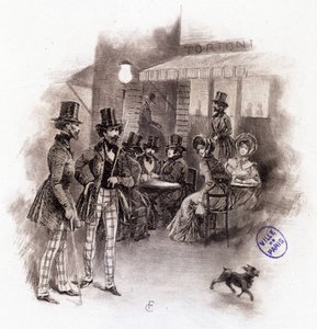 Ilustracja „” Profile of grisette””” nowego należącego do Receuil „”Mimi de Pinson”” autorstwa Alfreda de Musseta autorstwa François Courboin