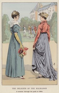 The Delights of the Malmaison, spacer po parku w 1804 r. autorstwa François Courboin