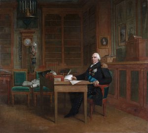 Król Ludwik XVIII w swoim gabinecie w Tuileries autorstwa François Gérard
