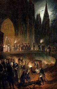 Przeniesienie kości rodziny królewskiej do kościoła św. Denisa, 18 stycznia 1817 r. autorstwa François Joseph Heim