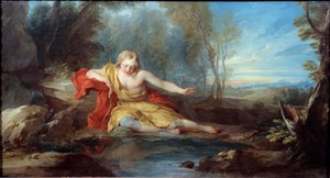Narcisse kontemplujący swoje odbicie (Narciso) Obraz Francois le Moyne (1688-1737) XVIII wiek