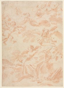 Stygmatyzacja św. Franciszka, pierwsza tercja XVIII wieku. autorstwa François Lemoyne