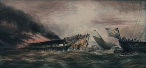 Spalenie statku emigracyjnego Ocean Monarch, 24 sierpnia 1848 r. autorstwa François Prince de Joinville D