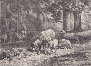 Owca, z Magasin Pittoresque, 1862. autorstwa François Rouget