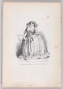 Pozowała się jako sowa nadrzędna, a była po prostu sową śmieszną ze Scen z..., ca. 1837-47. autorstwa François Rouget