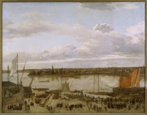 Widok na port w Nantes autorstwa François Sablet